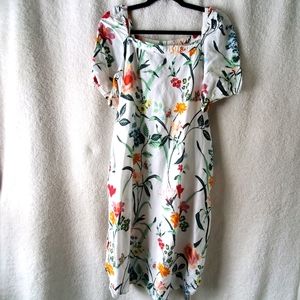 Loft Floral Linen Dress